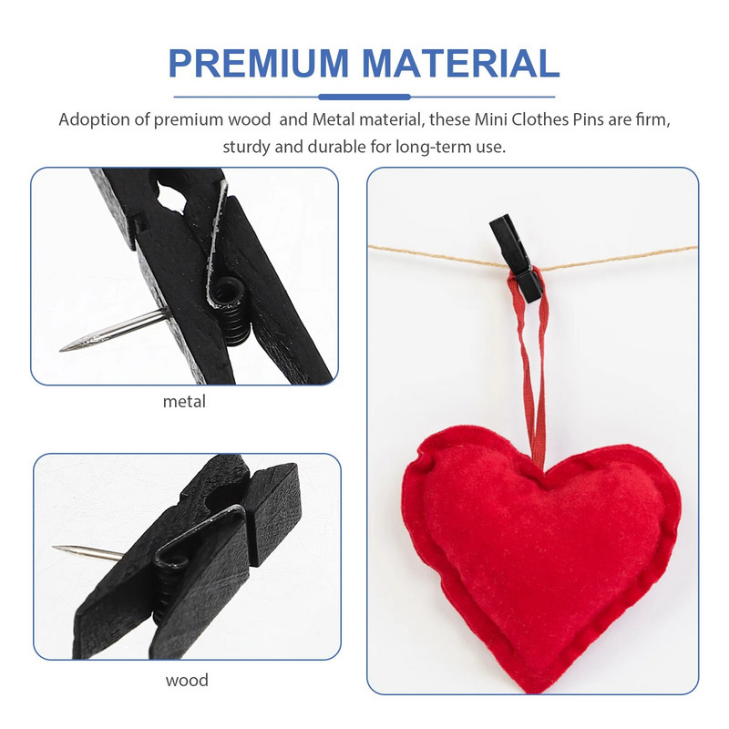 50 vnt. Pranešimų lenta Smeigtukai Smeigtukai Mini drabužių segtukai Nuotraukų amatai Mediniai skalbinių segtukai segtukai Merginos Biuletenis Miegamasis