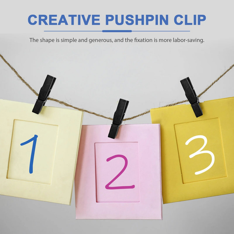 50 vnt. Pranešimų lenta Smeigtukai Smeigtukai Mini drabužių segtukai Nuotraukų amatai Mediniai skalbinių segtukai segtukai Merginos Biuletenis Miegamasis