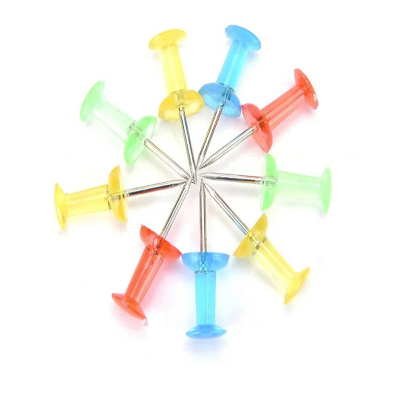 100 gab./partija Krāsu īkšķi Spraudņi Karte Spraudīte Korķa dēlis Spraudņi Kancelejas preces Pogas Spraudītes Biroja skolas piederumi