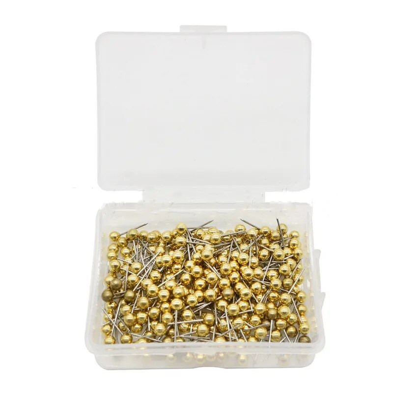 400 ΤΕΜ Χρυσό Ασημί Χρώμα Χάρτης Καρφίτσες Push Pins, με στρογγυλή πλαστική κεφαλή και ατσάλινα καρφίτσες αντίχειρα Pin Office School