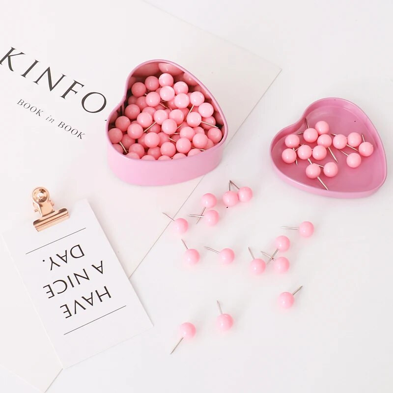 TUTU Rozā spiedpoga Papīra saspraudes Kawaii Kancelejas preces Caurspīdīgi Saspraudes Saspraudes Fotogrāfijas Biļetes Piezīmes Vēstules Īkšķis komplekts Kancelejas piederumi H0294