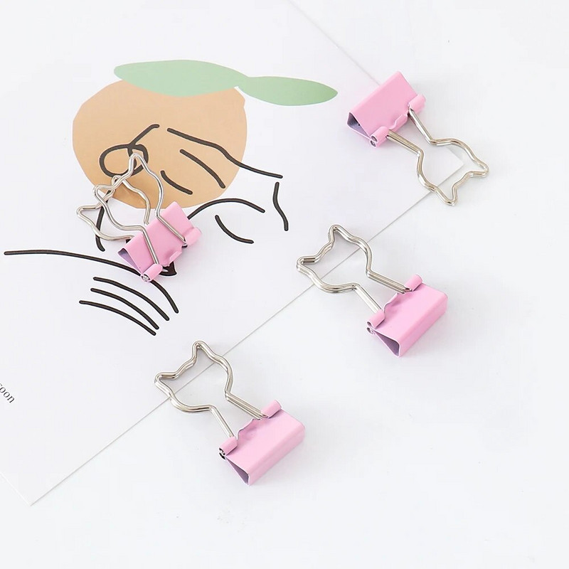 TUTU Rozā spiedpoga Papīra saspraudes Kawaii Kancelejas preces Caurspīdīgi Saspraudes Saspraudes Fotogrāfijas Biļetes Piezīmes Vēstules Īkšķis komplekts Kancelejas piederumi H0294