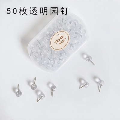 TUTU 50 / kast punased ja läbipaistvad ümmargused naelad pöidlanõelad tahvlitihvtid Fotonõelad Eskiisnaelad Seinanõelad Kontoritarbed H0575