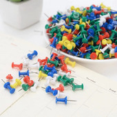 100 de bucăți legare tablă de plută de siguranță ace din plastic colorat cap mare împingere ace ace desen foto perete știfturi rechizite școlare de birou