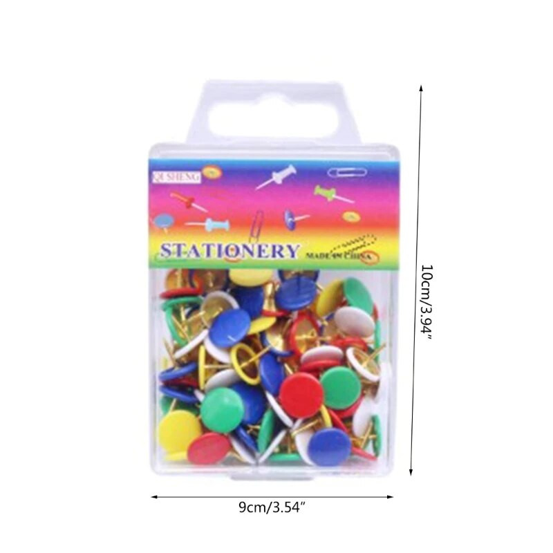 OFBK 100 vienetų Spalvų segtukas Mielas apvalumas Dekoratyviniai smeigtukai Smeigtukai sienoms kamštinėms lentoms Popierius, skelbimų lenta