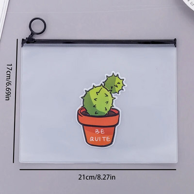Kaktuss Rāvējslēdzējs Caurspīdīgs PVC failu mape Dokumentu kārtošanas soma Ceļotāja dienasgrāmata Piederumi Biļetes Kartes Uzglabāšanas soma