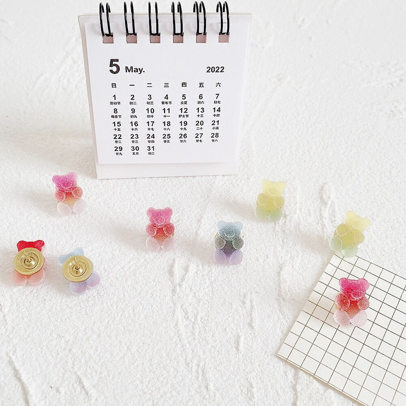 ALLTU 10gab Karikatūras simulācijas gumijas lāča gradients Želejas krāsas zīmēšanas dēlis nags Foto nagu I-pin dekorēšana studentu rakstāmpiederumi