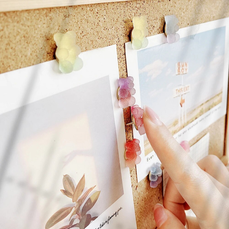 ALLTU 10gab Karikatūras simulācijas gumijas lāča gradients Želejas krāsas zīmēšanas dēlis nags Foto nagu I-pin dekorēšana studentu rakstāmpiederumi