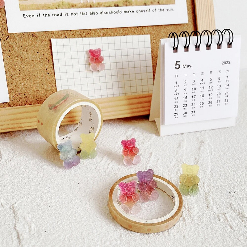 ALLTU 10gab Karikatūras simulācijas gumijas lāča gradients Želejas krāsas zīmēšanas dēlis nags Foto nagu I-pin dekorēšana studentu rakstāmpiederumi