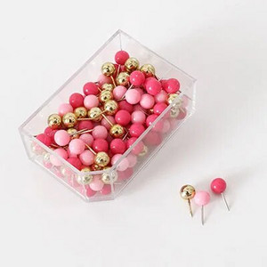 ALLTU 120gab Jauns apaļš radošs spieķis plastmasas krāsa I-pin korķa dēlis īkšķa tapas kaste darba fiksēts nags