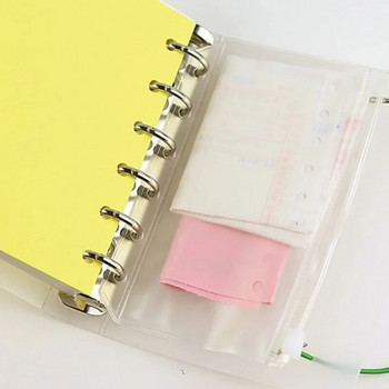 5 бр. A5 държач за файлове Стандартен прозрачен A6 A7 PVC свободни листа Бюджетна торбичка за папки с цип Органайзер за файлове Ученически пособия