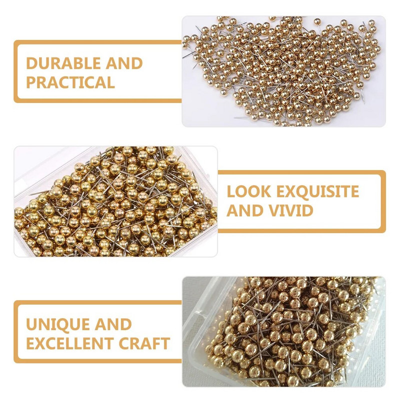 400 tk ümmargune peakaart lipp Push kaardiklambrid, metallist fikseeritud plastikust ümmargune kuulnõela kork kooli kodukontori jaoks (kuldne)