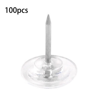 50/100 ΤΕΜ. Πινέζι ταχυτήτων Χάρτης Καρφίτσα ώθησης επίπεδη κεφαλή για σανίδα φελλού, διάφανη καρφίτσα ραπτικής με κουτί για ράψιμο υφασμάτων JIAN