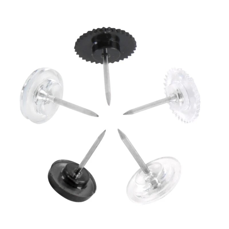 50/100 ΤΕΜ. Πινέζι ταχυτήτων Χάρτης Καρφίτσα ώθησης επίπεδη κεφαλή για σανίδα φελλού, διάφανη καρφίτσα ραπτικής με κουτί για ράψιμο υφασμάτων JIAN