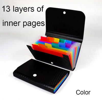 Väikese failiga rahakoti kviitungi kaust A6 akordioni kaust 7-kihiline 13-kihiline failiümbris, veekindel isekleepuvate indekskaartidega