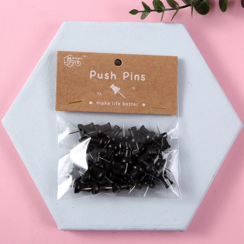 MOGII 30 buc Rechizite de papetărie pentru birou și școală Știfturi decorative de perete Ace de desen Tachete din lemn pentru tablă de plută