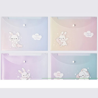 4gab failu maisiņi dokumentiem jauks multfilmu failu turētājs ar nospiežamu pogu PVC mapju pildspalvu kastes informācijas soma studentu rakstāmpiederumiem