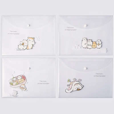 4gab failu maisiņi dokumentiem jauks multfilmu failu turētājs ar nospiežamu pogu PVC mapju pildspalvu kastes informācijas soma studentu rakstāmpiederumiem