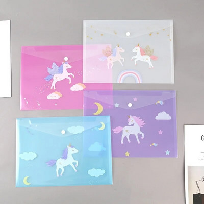 4gab failu maisiņi dokumentiem jauks multfilmu failu turētājs ar nospiežamu pogu PVC mapju pildspalvu kastes informācijas soma studentu rakstāmpiederumiem