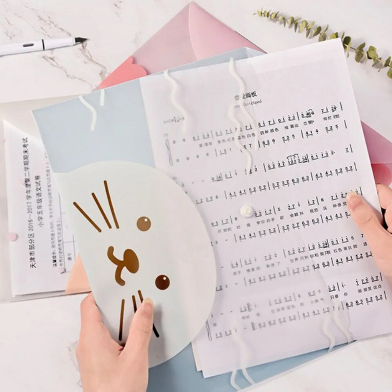 4gab failu maisiņi dokumentiem jauks multfilmu failu turētājs ar nospiežamu pogu PVC mapju pildspalvu kastes informācijas soma studentu rakstāmpiederumiem