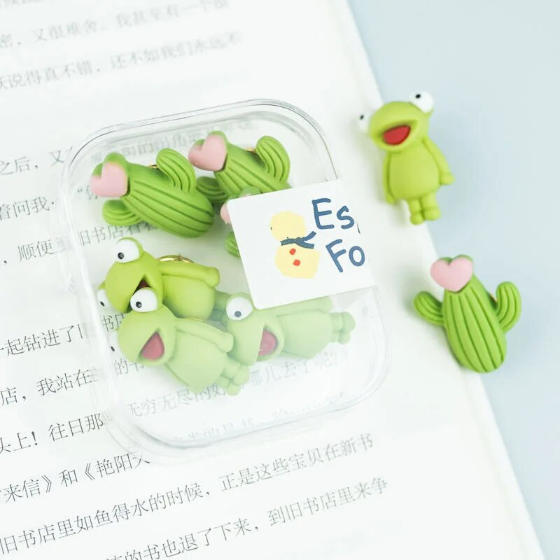 Διακοσμητικές καρφίτσες σχεδίασης Αναλώσιμα γραφείου Kawaii Pushpins βάτραχος σε σχήμα κάκτου Χαριτωμένα καρφίτσες ώθησης για σανίδες φελλού
