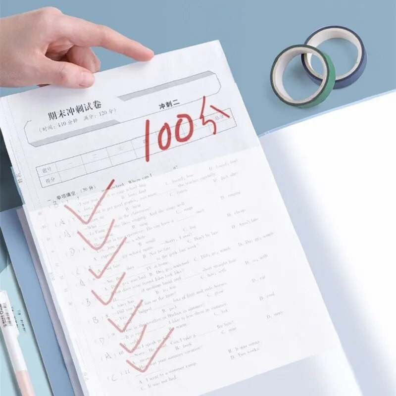 A4 dokumendikott 40 lehekülge veekindel failikaust paber dokumentide hoiukoti hoidik Kontori kirjatarbed Kooli organiseerimistarbed