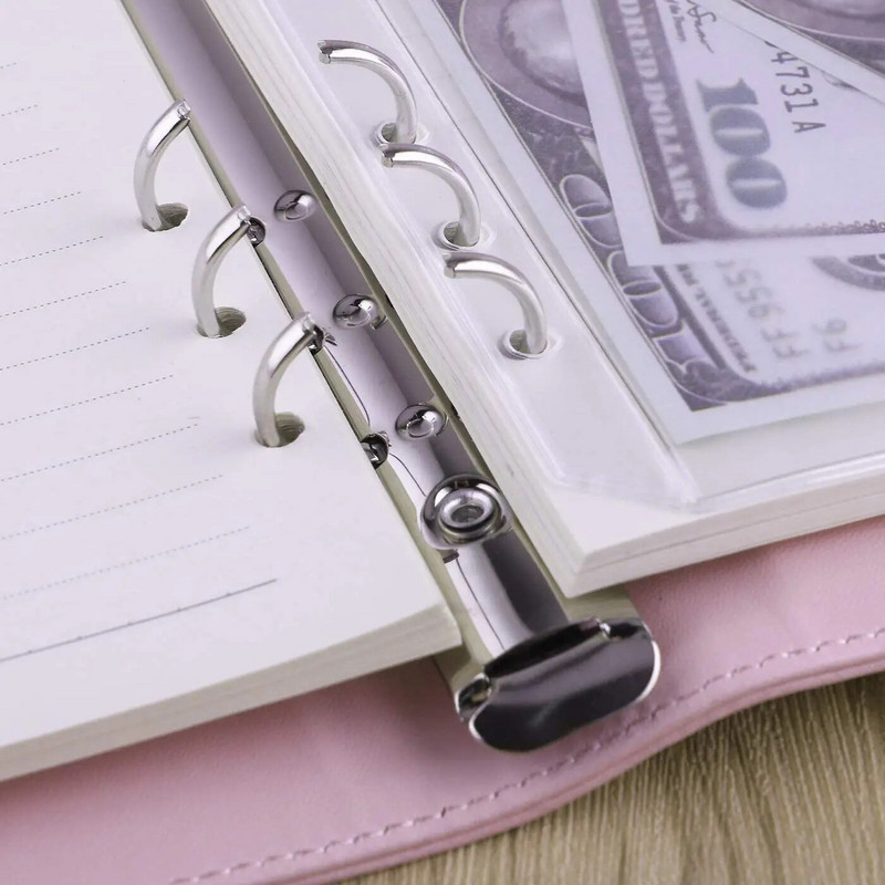 Δερμάτινο χαρτομάντιλο μεγέθους PU Budget Wallet 6 δαχτυλιδιών Ξαναγεμιζόμενο κάλυμμα σημειωματάριου, Personal Planner Binder με μαγνητικό κλείσιμο με πόρπη