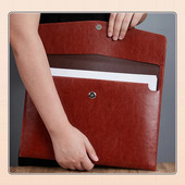 A4 suure mahutavusega failikaustad dokumendipaberi hoiukoti pakk PU nahk must pruun taskukaustad laua korraldaja