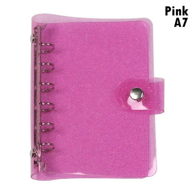 A5 A6 caurspīdīga PVC brīvo lapu piezīmjdatora vāka mape Macaron krāsu 6 gredzenveida sējmašīna Dienasgrāmatas žurnālu plānotājs Skolas rakstāmpiederumi