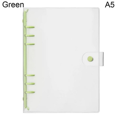 A5 A6 caurspīdīga PVC brīvo lapu piezīmjdatora vāka mape Macaron krāsu 6 gredzenveida sējmašīna Dienasgrāmatas žurnālu plānotājs Skolas rakstāmpiederumi