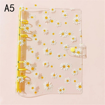 A5 A6 caurspīdīga PVC brīvo lapu piezīmjdatora vāka mape Macaron krāsu 6 gredzenveida sējmašīna Dienasgrāmatas žurnālu plānotājs Skolas rakstāmpiederumi