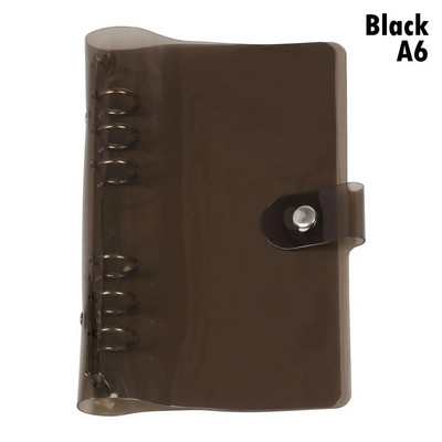 A5 A6 caurspīdīga PVC brīvo lapu piezīmjdatora vāka mape Macaron krāsu 6 gredzenveida sējmašīna Dienasgrāmatas žurnālu plānotājs Skolas rakstāmpiederumi