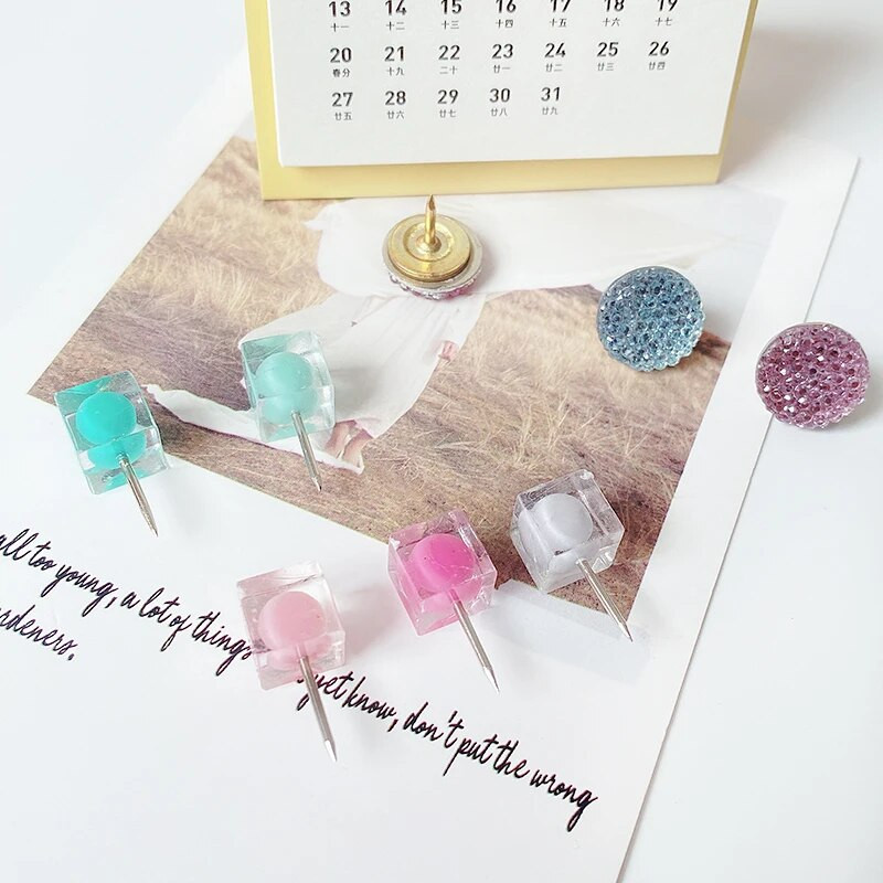 10gb kristāla spiedpogas Īkšķis īkšķis tāfeles tapas Zīmējums foto sienas kniedes Biroja skolas piederumi caurspīdīgi