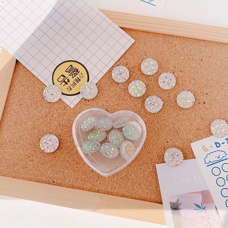 10gb kristāla spiedpogas Īkšķis īkšķis tāfeles tapas Zīmējums foto sienas kniedes Biroja skolas piederumi caurspīdīgi