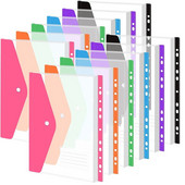 Α4 Επεκτάσιμο βιβλιοδέτη 11 οπών Φάκελος πλαστικός φάκελος βιβλιοδετικό θήκη εγγράφων τσέπης με ετικέτα κουμπιού κουμπώματος με χαλαρό φύλλο διαφανές