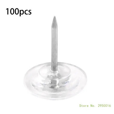 50/100 tükki hammasrattakujulised surunõelad Lameda peaga kaarditihvtid Läbipaistvad tihvtid korkplaadi jaoks, läbipaistvad õmblusnõelad kangaõmblemiseks
