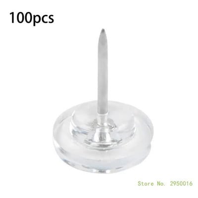 50/100 tükki hammasrattakujulised surunõelad Lameda peaga kaarditihvtid Läbipaistvad tihvtid korkplaadi jaoks, läbipaistvad õmblusnõelad kangaõmblemiseks