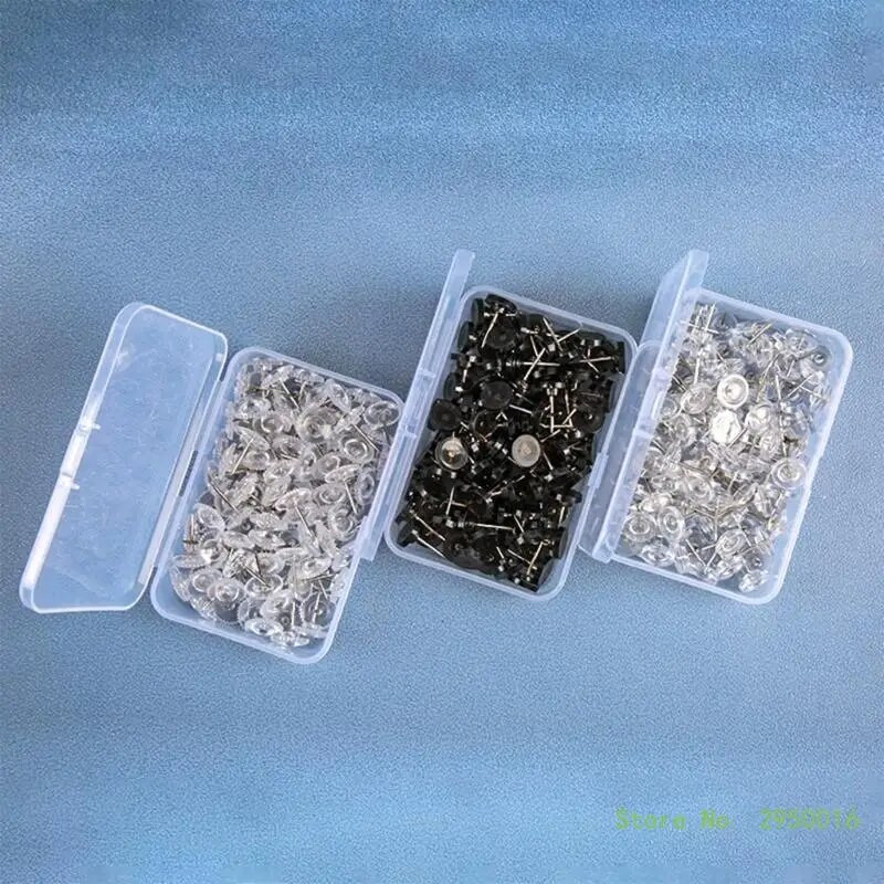 50/100 tükki hammasrattakujulised surunõelad Lameda peaga kaarditihvtid Läbipaistvad tihvtid korkplaadi jaoks, läbipaistvad õmblusnõelad kangaõmblemiseks