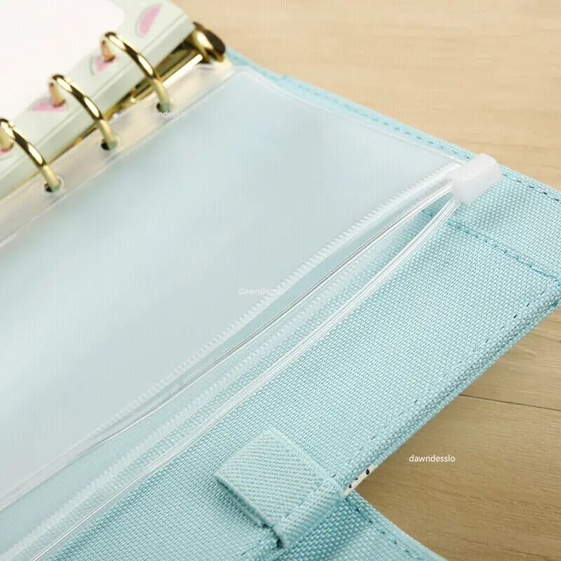 12 τεμ. Βολικές τσέπες με καθαρό PVC A5 A6 A7 Φάκελοι με φερμουάρ για αρχεία βιβλιοδεσίας σημειωματάριων με 6 δακτυλίους Αναφορές βιβλιοδετικού