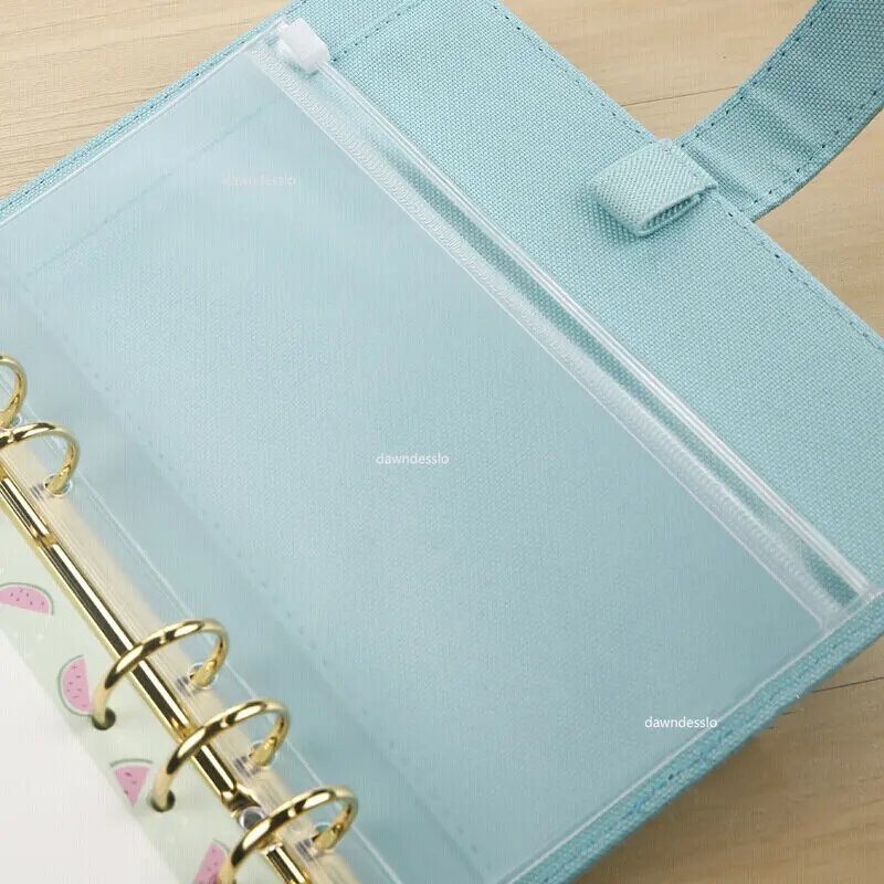 12 τεμ. Βολικές τσέπες με καθαρό PVC A5 A6 A7 Φάκελοι με φερμουάρ για αρχεία βιβλιοδεσίας σημειωματάριων με 6 δακτυλίους Αναφορές βιβλιοδετικού