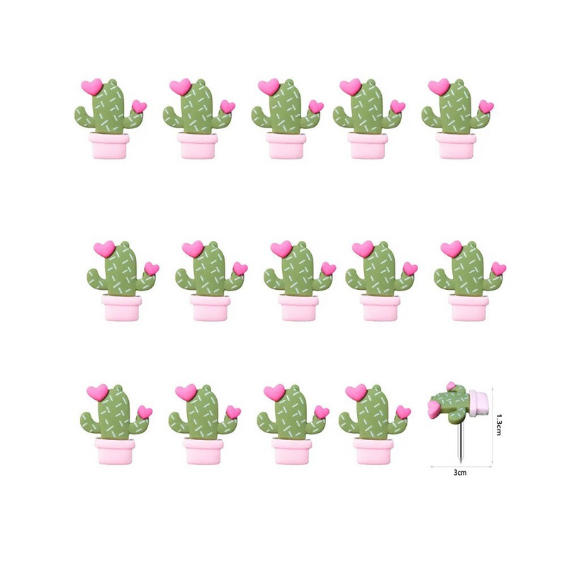 15 tk kaktuse dekoratiivsed joonistusnõelad Kontoritarbed Kawaii nööpnõelad vaigust kaktuse nööpnõelad Armsad korgitahvlite surunõelad