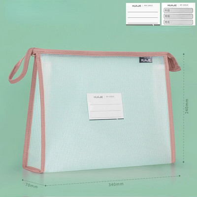 1 ks veľkokapacitný úložný priečinok na papierenské potreby, sieťované vrecko na zips, taška na dokumenty A4, zipsové priečinky na spisy, školské kancelárske potreby