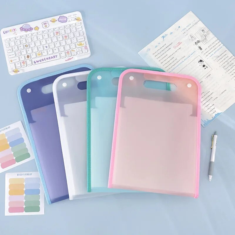 A4 formāta pārnēsājama vertikāla orgānu soma sabiezināta PP caurspīdīga mape studentu pārbaudes papīra maisiņš datu uzglabāšanas failu maisiņš