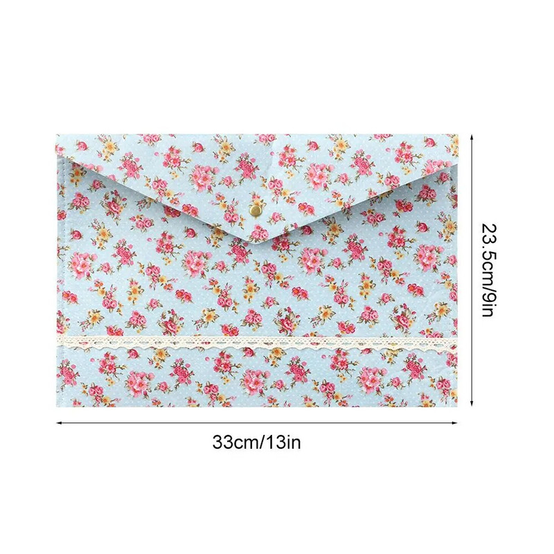 Ziedu mežģīnes A4 dokumentu maisiņš Dokumentu maisiņš Mape Kancelejas preču kartotēka Ražošanas organizatora soma Skolas Biroja kanvas filca failu portfelis