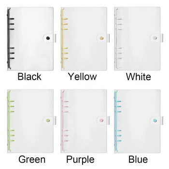 Κάλυμμα σημειωματάριου Creative A5 A6 διαφανές PVC με χαλαρά φύλλα Φάκελος Macaron Color 6 Ring Binder Journal Planner School Stationery