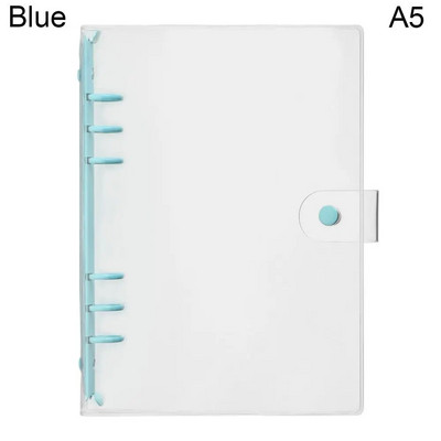 Creative A5 A6 caurredzama PVC brīvo lapu piezīmjdatora vāka mape Macaron krāsu 6 gredzenu iesiešanas žurnālu plānotājs Skolas rakstāmpiederumi