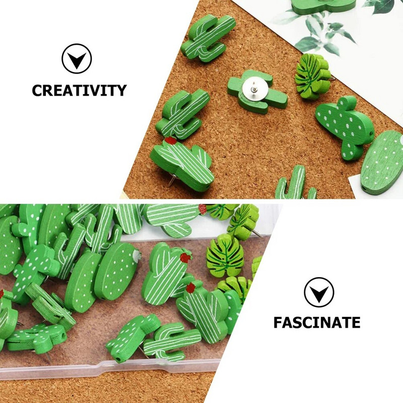 Kaktuss Spraudņi Dekoratīvi korķa dēlis Jauki īkšķa spraudņi Biļetens īkšķi Zelta