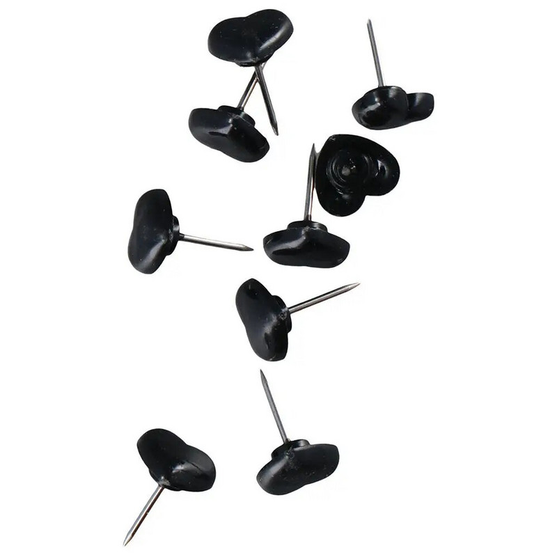 Plastmasas Mīlestības Sirds Piespraudes Mājas Noformējums Metāls Melns Dekoratīvie īkšķi Iesiešanas Izejmateriāli Sludinājumu dēlis