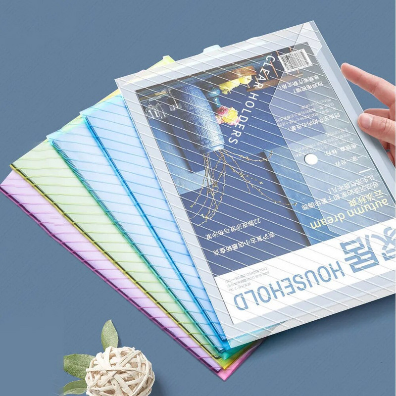 10Gb A4 caurspīdīgs failu maisiņš Plastmasas dokumentu noformēšana Uzglabāšanas maisiņš Studentu organizators Informācija Kabatas Mapes Kancelejas preces