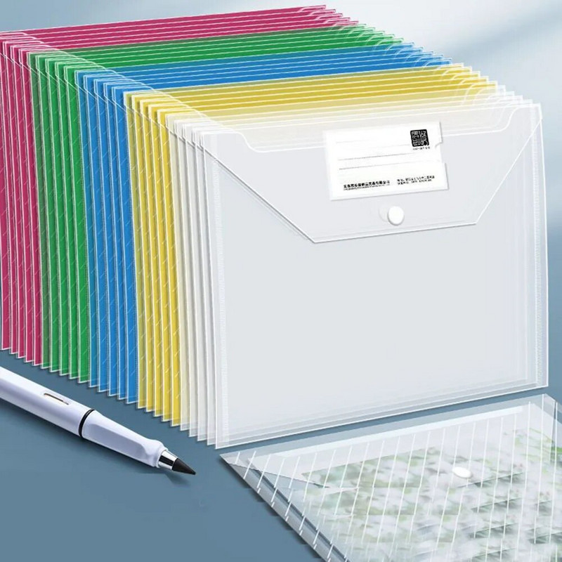 10Gb A4 caurspīdīgs failu maisiņš Plastmasas dokumentu noformēšana Uzglabāšanas maisiņš Studentu organizators Informācija Kabatas Mapes Kancelejas preces